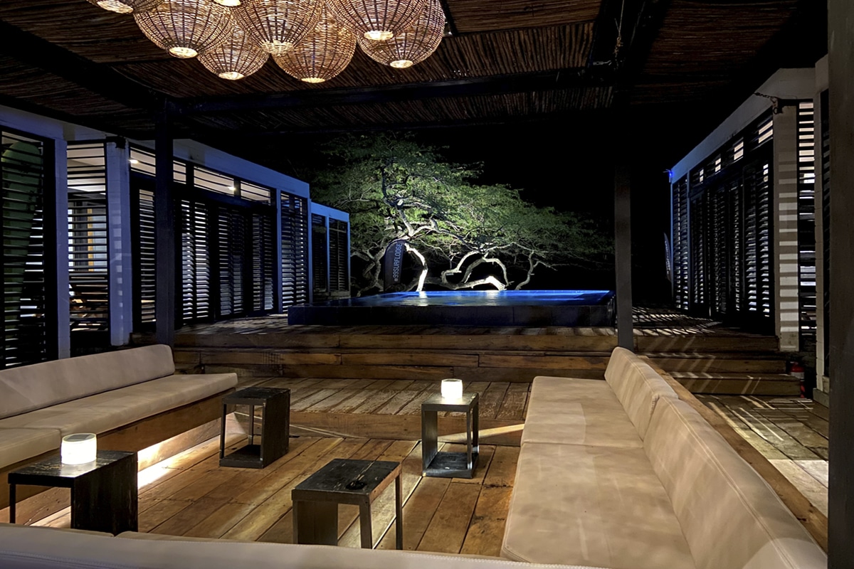 pergola at night