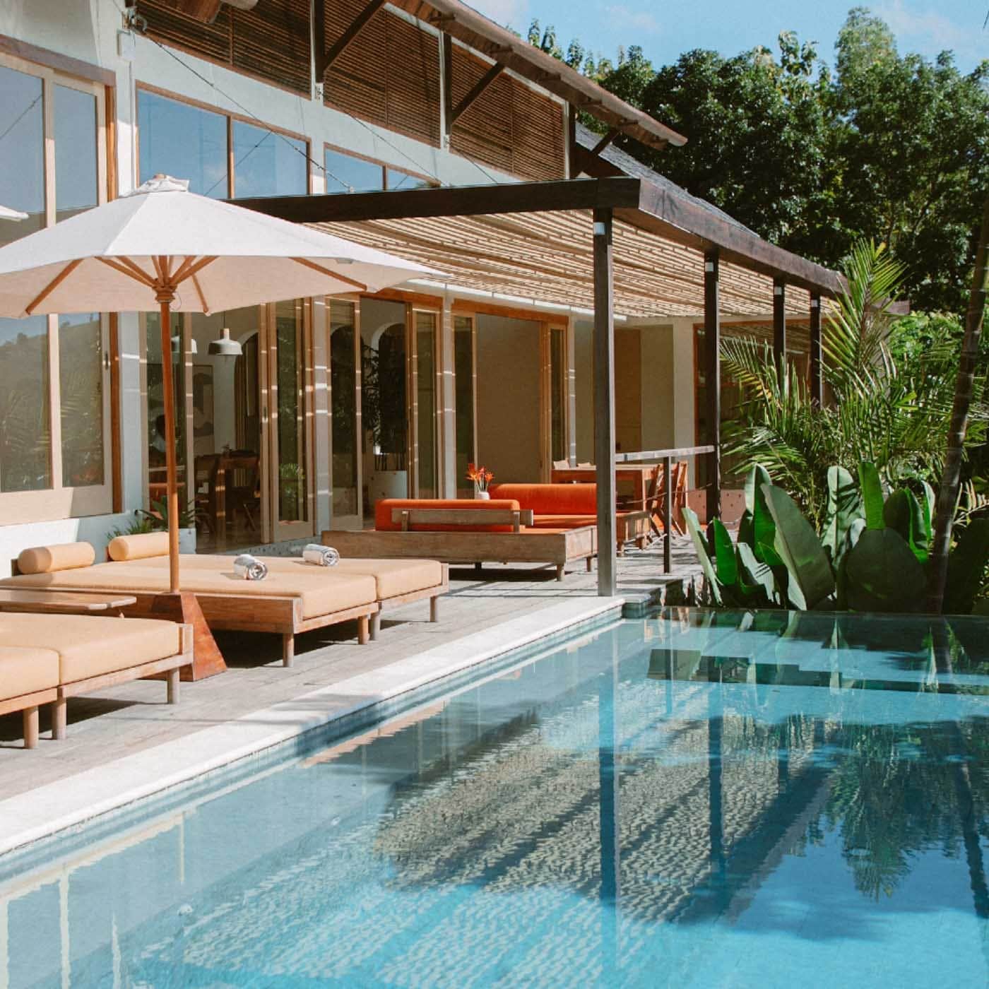 The pool area at Xanadu Surf & Yoga