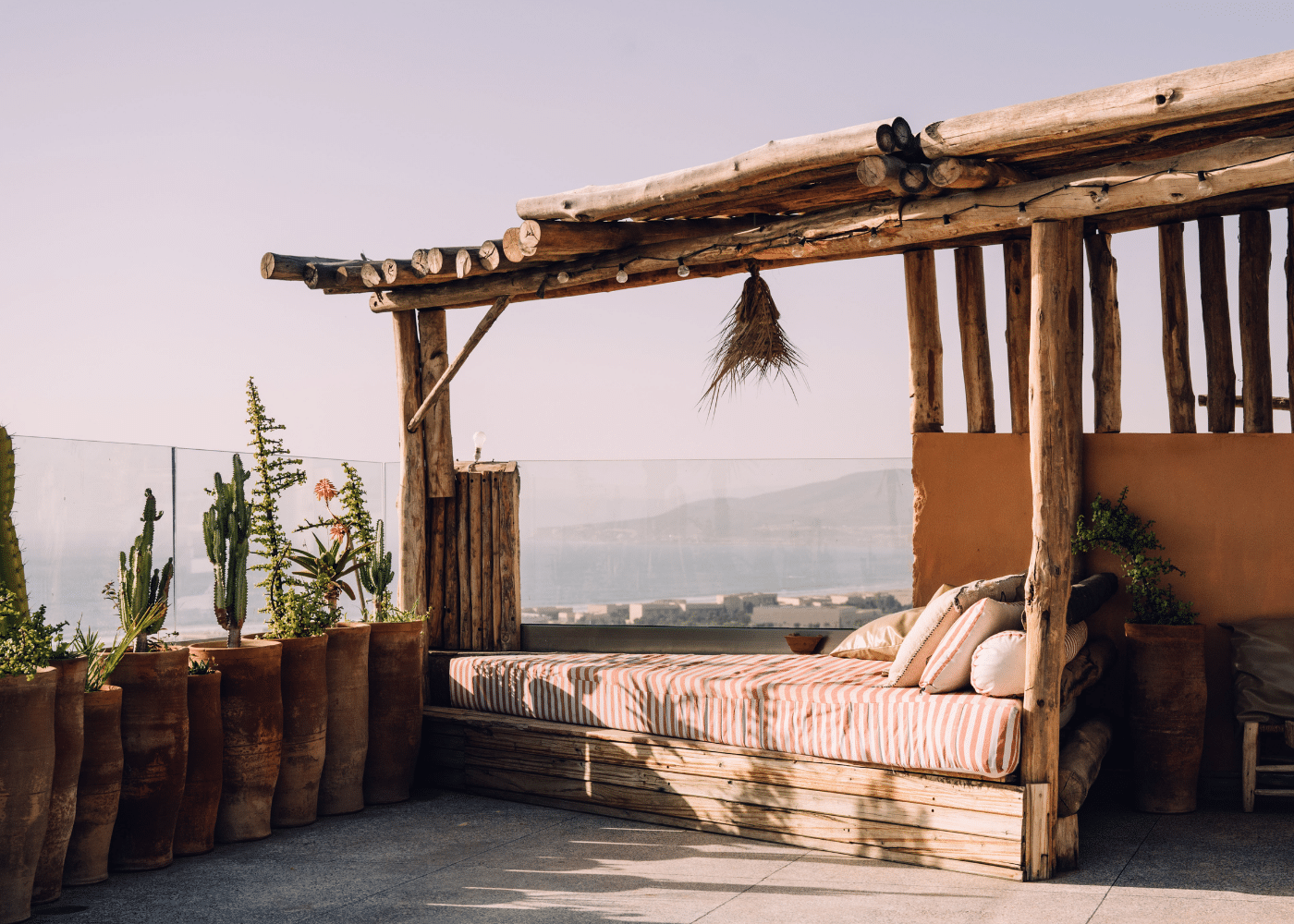 The roof terrace at Blue Mind Morocco